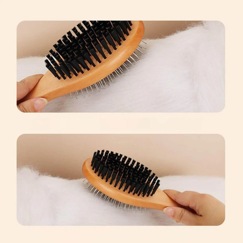 2-in-1 Double-Sided Pet Grooming Brush for Cats & Dogs