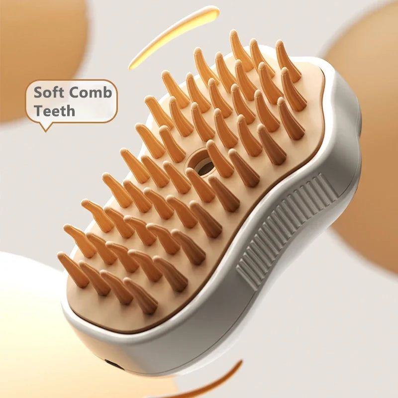 3-in-1 Electric Pet Steam Grooming Brush – Spray Massage & Deshedding Brush for Dogs and Cats