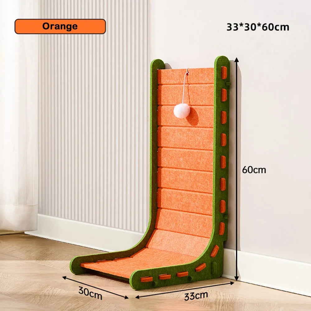 L-Shaped Cat Scratcher & Climbing Frame - Wear-Resistant Felt Board with Nest