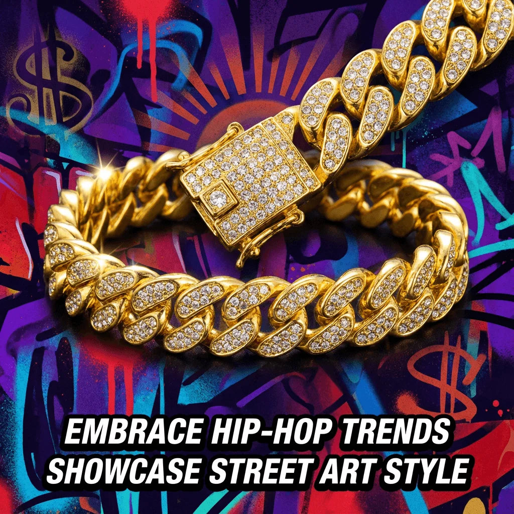Luxury Hip Hop Dog Collar, Gold Tone Stainless Steel Cuban