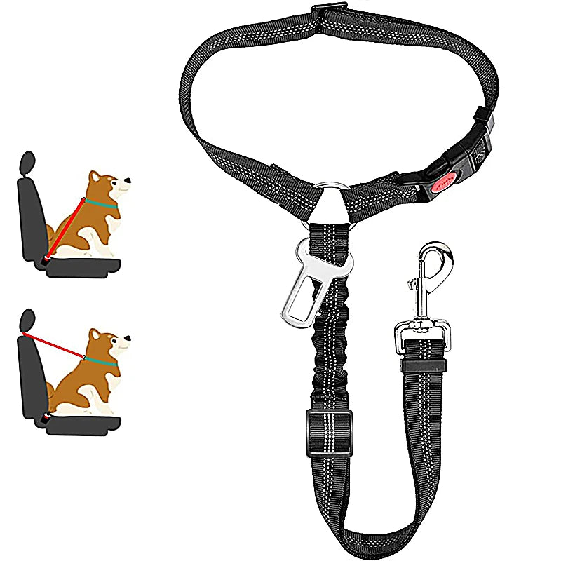 2 in 1 Solid Dog Harness Leash Pet Car Seat