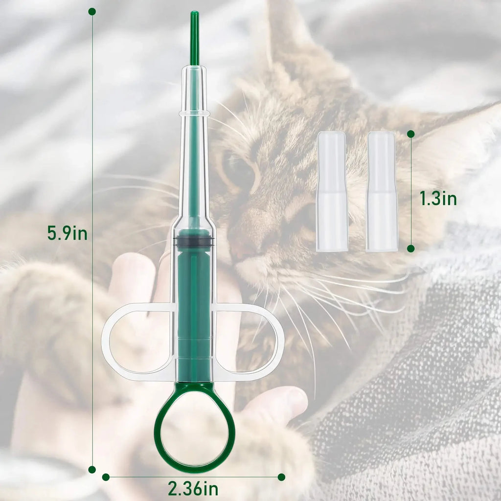 Pet Medicine Dispenser | Pill Feeder Tool for Cats & Dogs with Silicone Tip