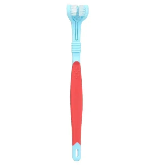 3-Sided Pet Toothbrush | Dog & Cat Dental Cleaning Brush for Tartar Removal