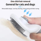 Self-Cleaning Pet Grooming Brush for Dogs & Cats – Slicker Hair Remover & Dematting Comb