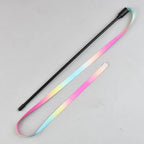Interactive Ribbon Cat Teaser Wand Toy | Colorful Nylon Featherless Chase Toy for Kittens & Cats