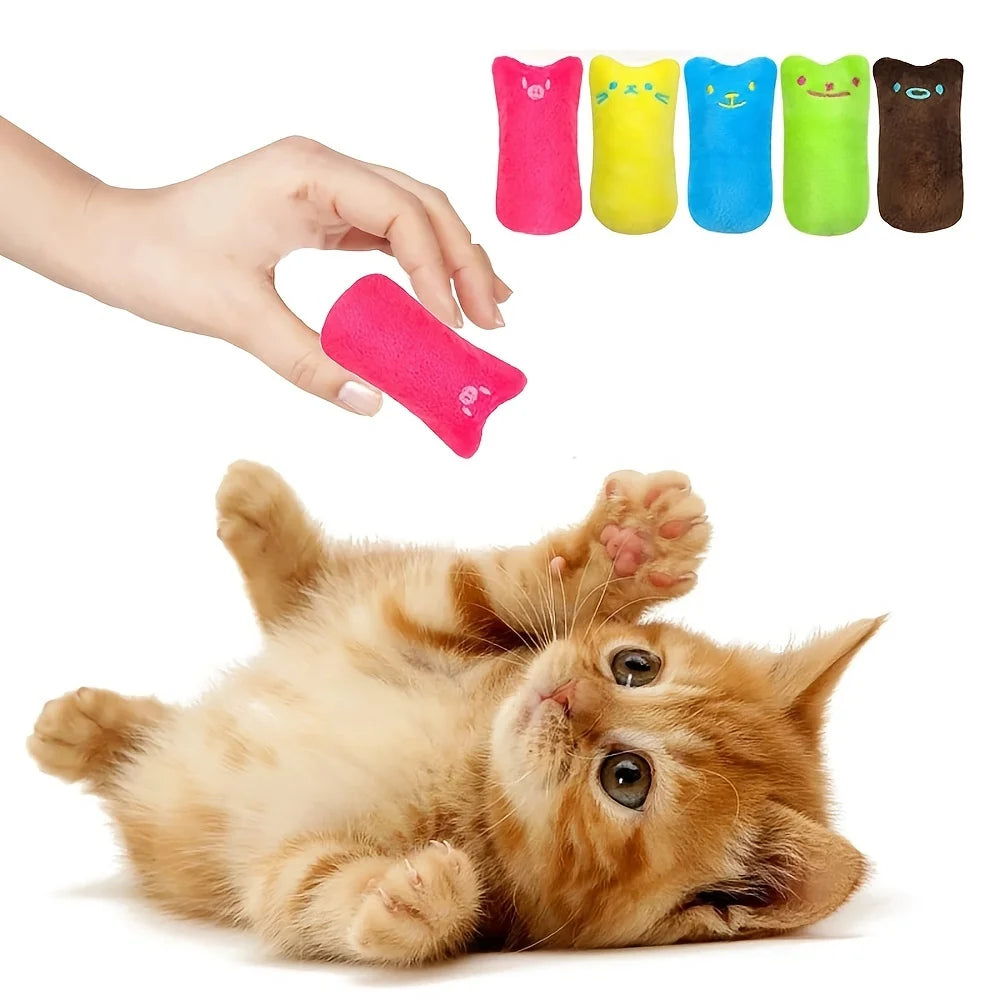 Catnip Cat Pillow Toy - Interactive Bite & Teeth-Grinding Kicker (Random Color)