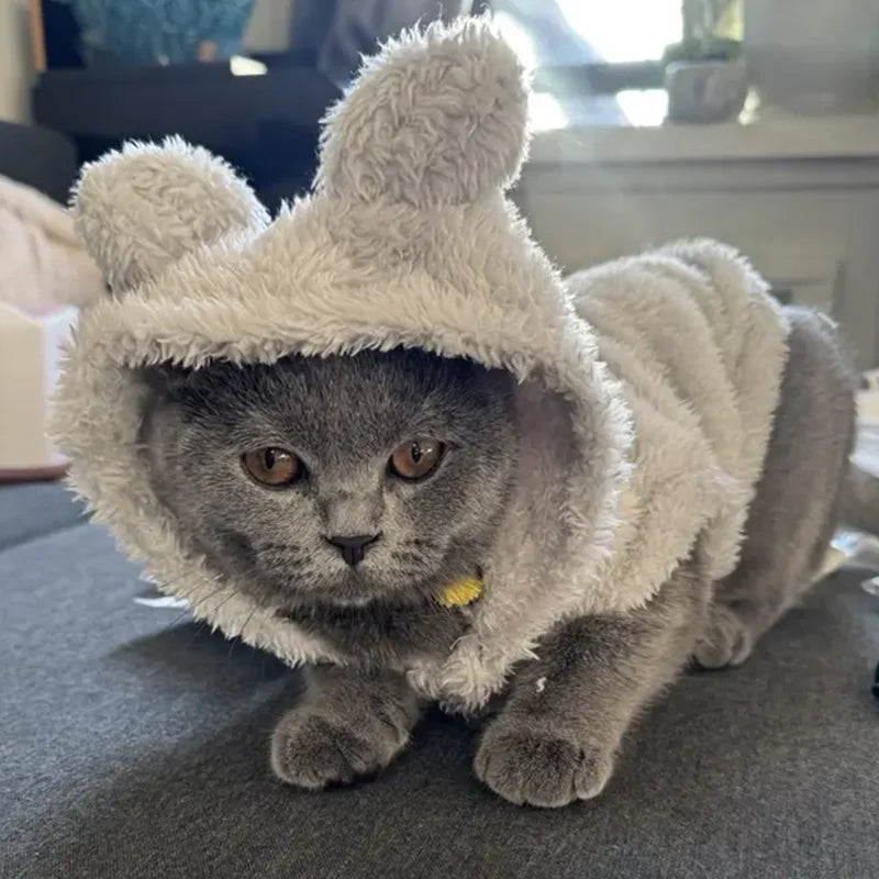 Rabbit Ears Pet Hoodie - Cozy Soft Winter Coat for Small Dogs & Cats