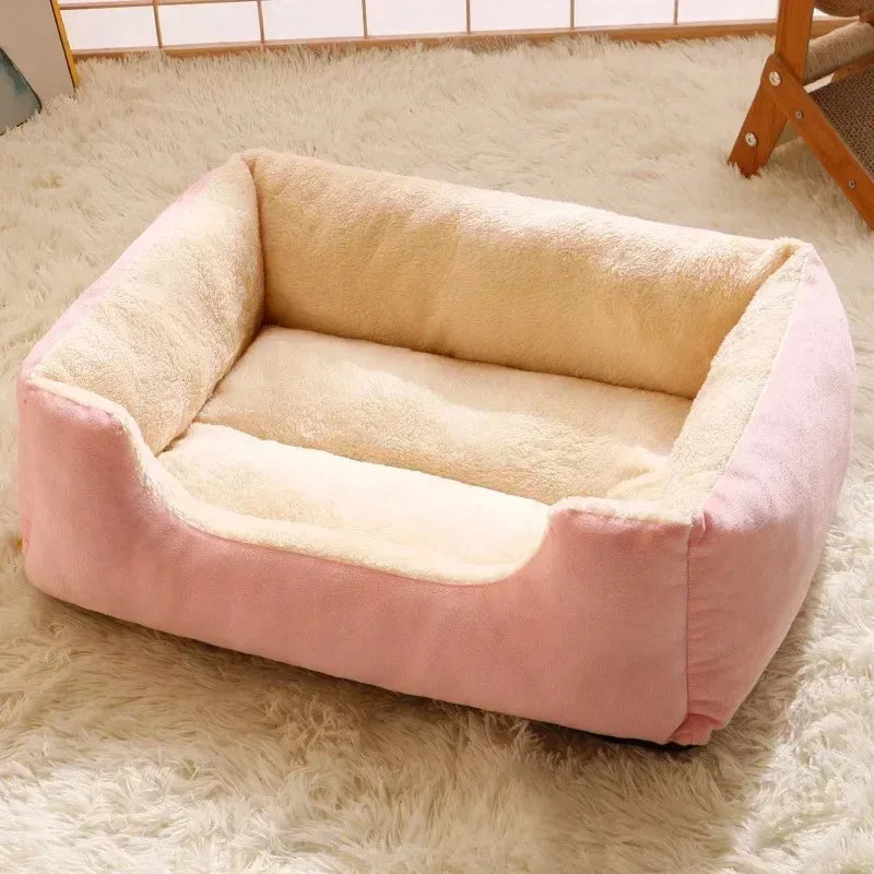 Plush Cat & Small Dog Bed | Soft Cozy Pet Cushion Basket for Indoor Cats & Puppies