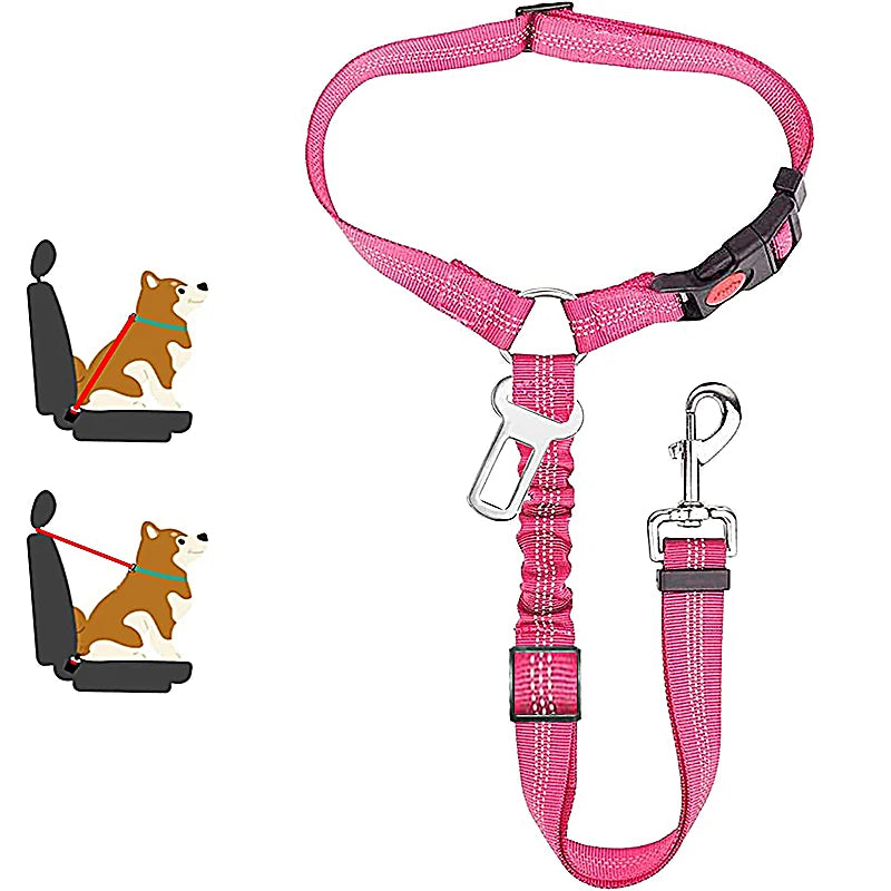 2 in 1 Solid Dog Harness Leash Pet Car Seat