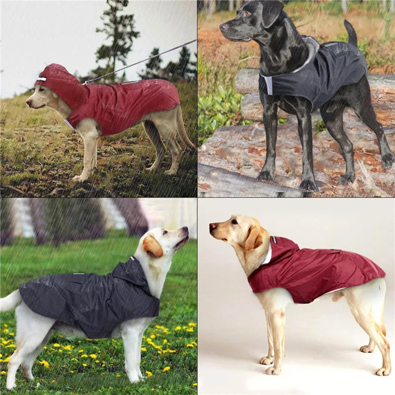 Dog Raincoat Waterproof Hoodie Jacket Rain Poncho Pet Rainwear Clothes