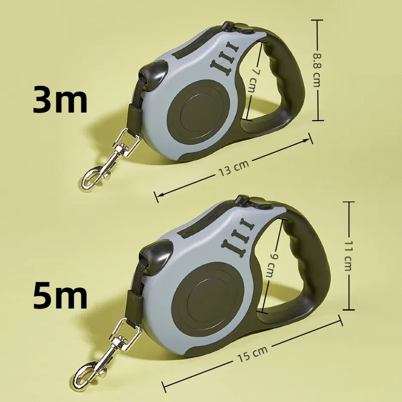 Retractable Dog Leash 3m/5m | Strong Nylon Automatic Lead for Small & Medium Dogs & Cats