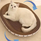 Round Corrugated Cat Scratcher Bed - Wear-Resistant Cardboard Scratching Pad & Nest