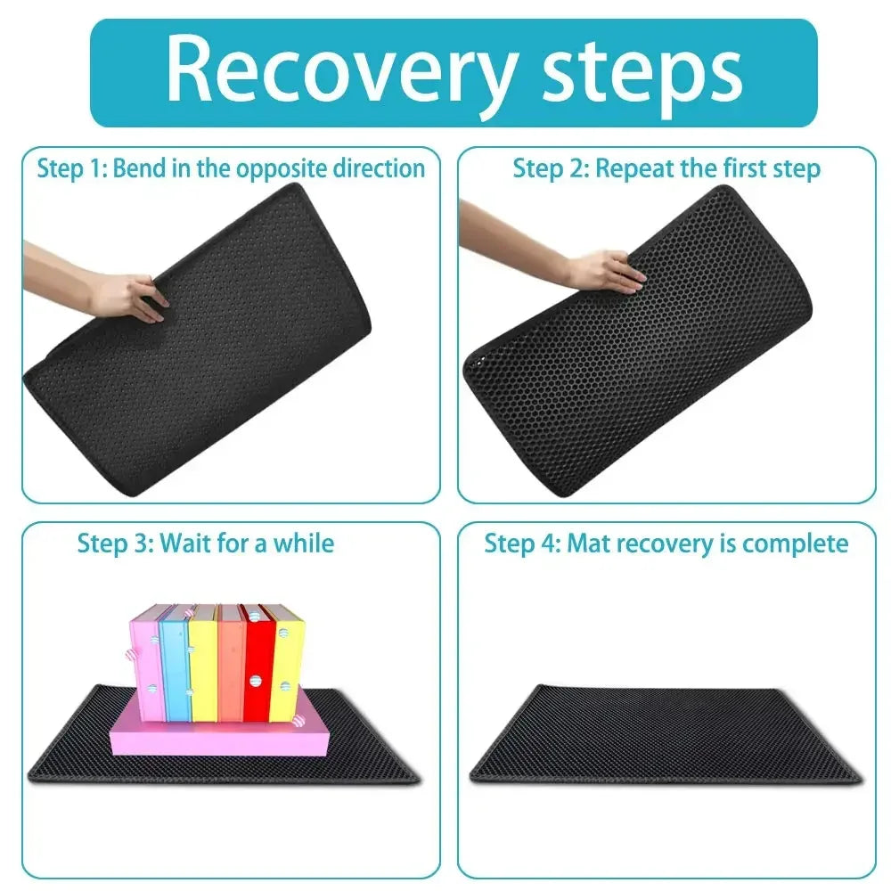 Double Layer Cat Litter Mat | Waterproof Non-Slip Litter Trapper Pad for Cleaner Floors