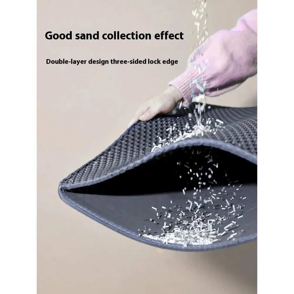 90x60CM Cat Litter Mat | Waterproof Double Layer Washable Litter Trapper Pad for Cats