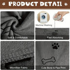 Quick Drying Microfiber Dog Towel | Super Absorbent Pet Bath Towel for Dogs & Cats