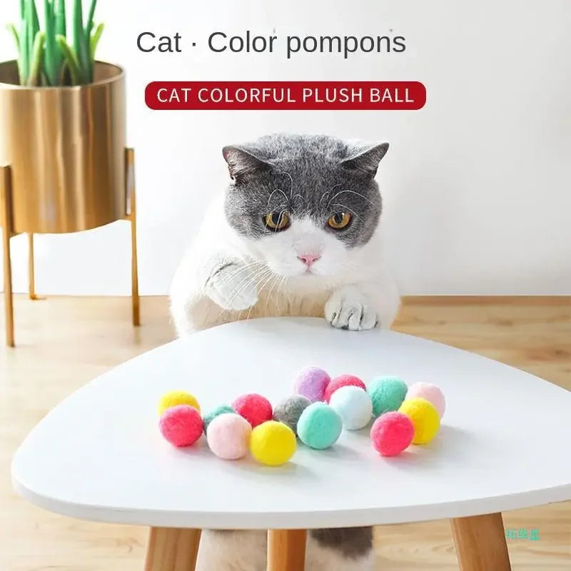 Interactive Cat Ball Launcher Toy with Soft Plush Balls