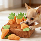 Dog Snuffle Mat - Interactive Slow Feeder Puzzle with Removable Carrots