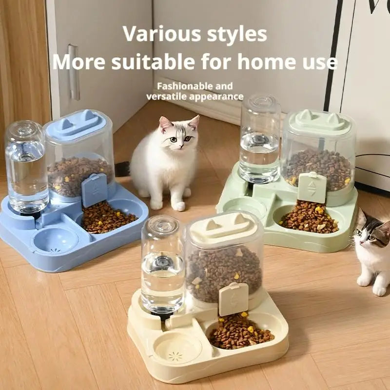 Automatic Cat Feeder & Water Dispenser All-in-One | Large Capacity Pet Food & Water Station for Cats & Small Dogs
