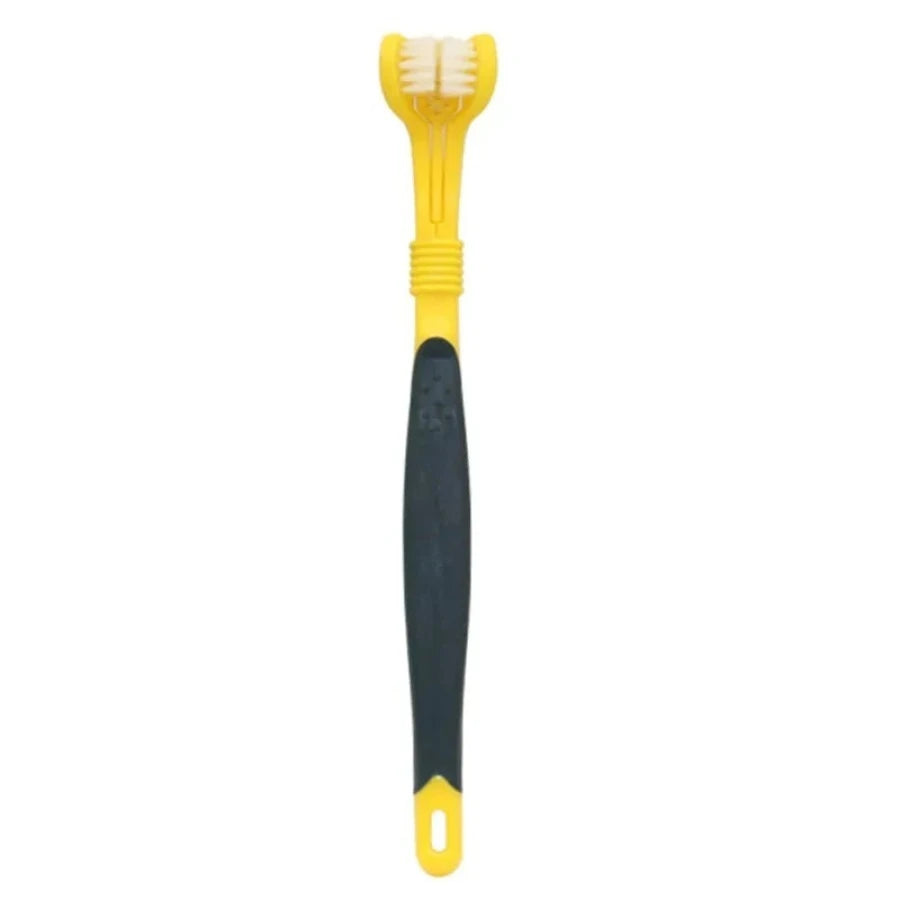 3-Sided Pet Toothbrush | Dog & Cat Dental Cleaning Brush for Tartar Removal