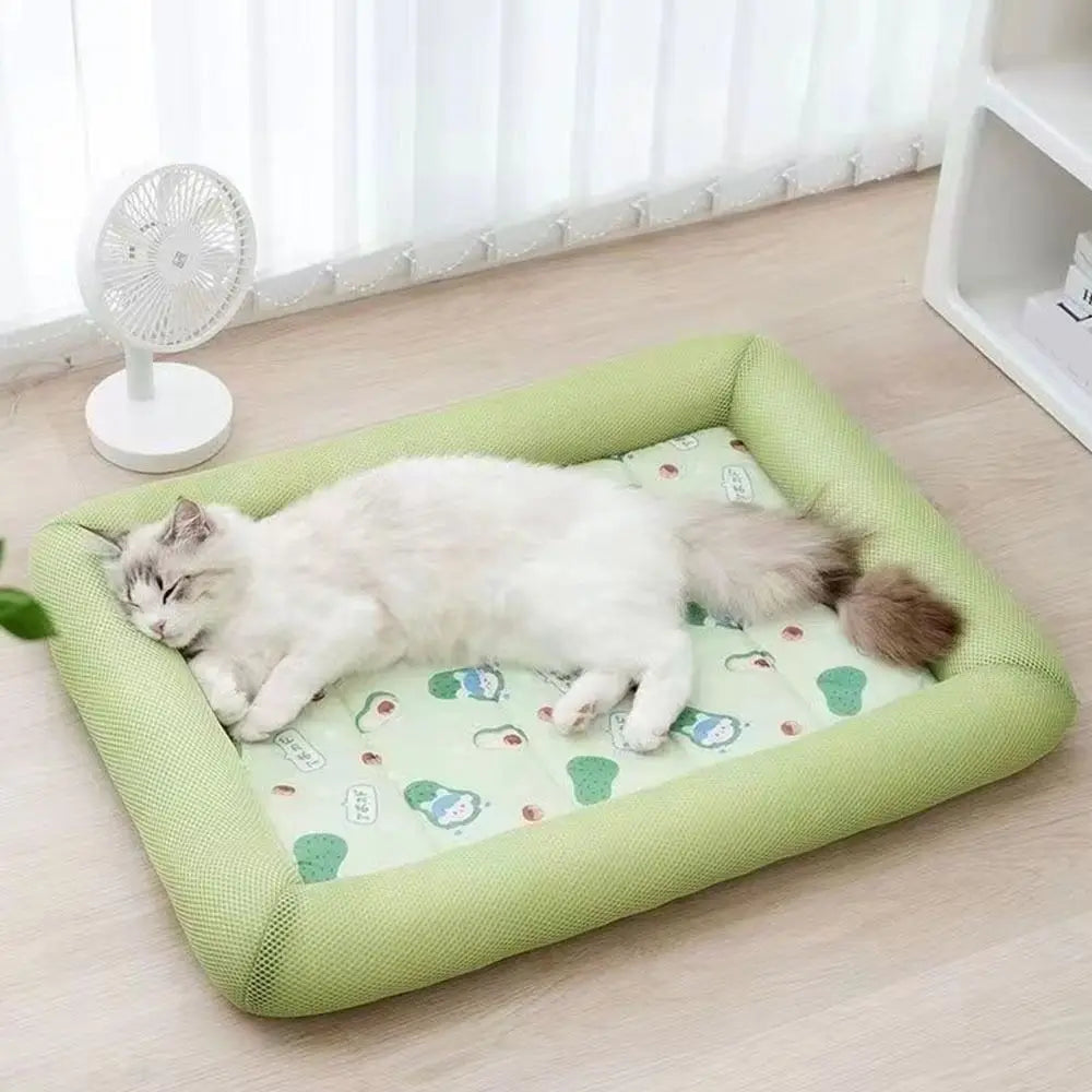 Square Cooling Dog Bed | Soft Breathable Pet Sleeping Mat for Dogs & Cats