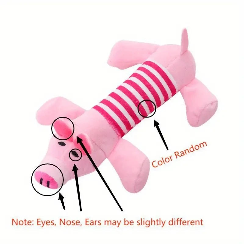Squeaky Plush Dog Toy | Pig, Duck & Elephant Design Chew Toy for Interactive Play & Training