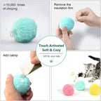 Interactive Smart Cat Ball Toy with Sound & Catnip | Touch Activated Squeaky Training Toy for Kittens