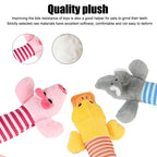 Squeaky Plush Dog Toy | Pig, Duck & Elephant Design Chew Toy for Interactive Play & Training