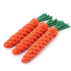 Carrot Rope Dog Chew Toy | Durable Braided Cotton Bite Toy for Puppy Teething & Dental Cleaning