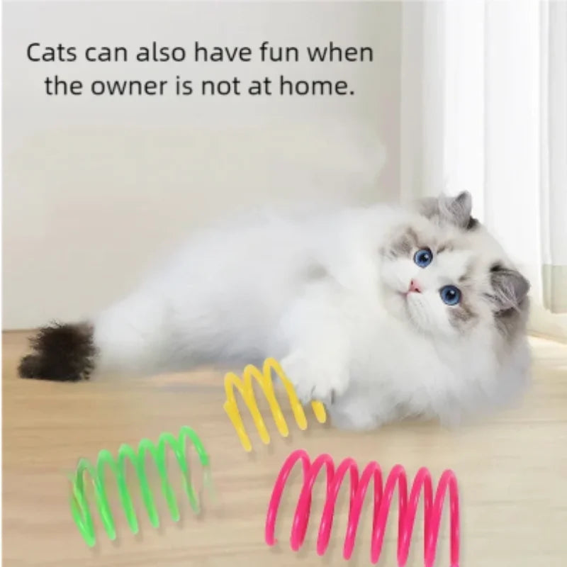 Colorful Plastic Spring Cat Toy | Interactive Jumping Chew Toy for Cats & Kittens