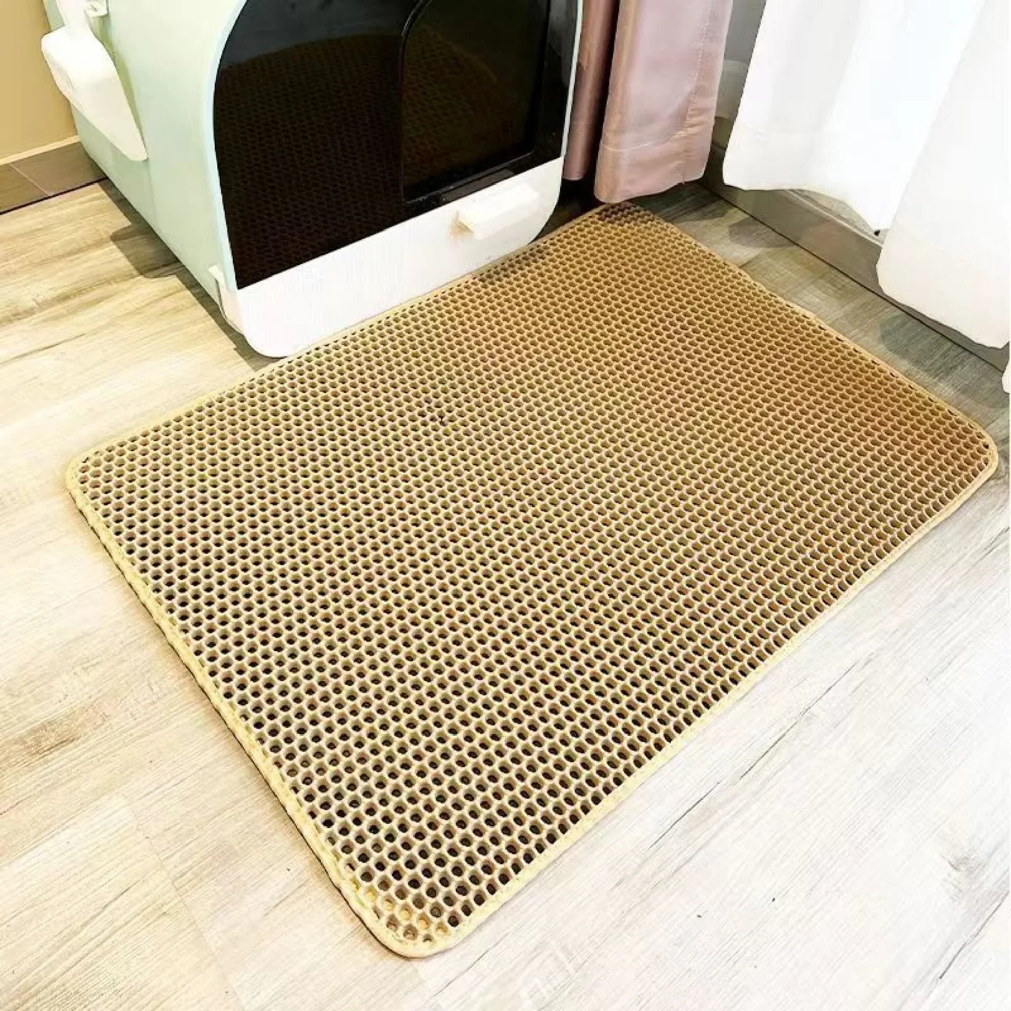 Large Cat Litter Mat 90x60cm | Waterproof Double Layer Litter Trapper Pad with Non-Slip Base