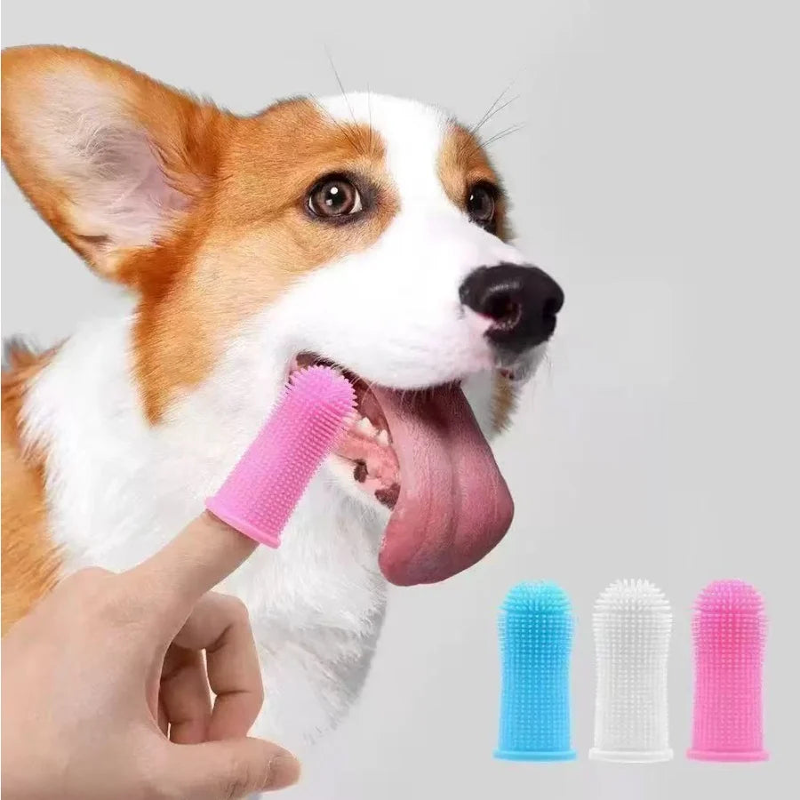 3-Sided Pet Toothbrush | Dog & Cat Dental Cleaning Brush for Tartar Removal