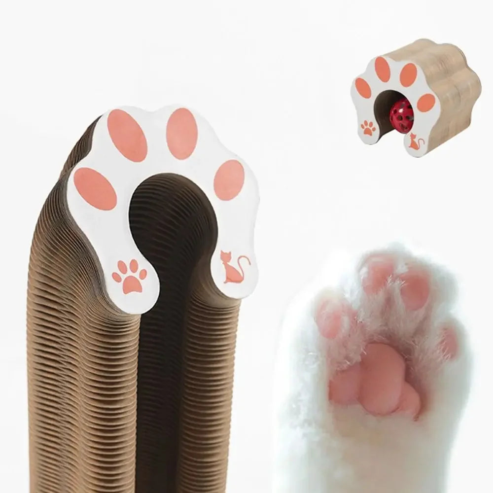 Magic Organ Cat Scratcher Board with Ball - Foldable Corrugated Scratching Toy