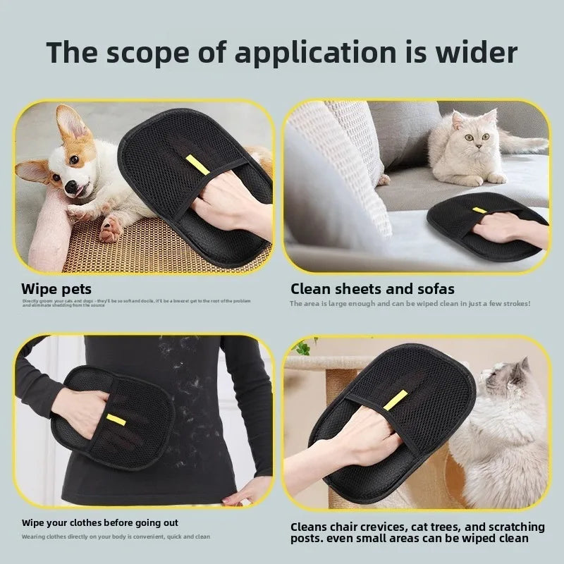 Pet Hair Removal Gloves for Cats & Dogs – Reusable Lint & Fur Remover for Furniture, Carpets & Sofas