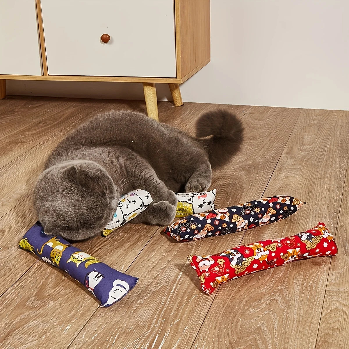 Interactive Plush Cat Teaser Stick - Durable Bite-Resistant Wand Toy
