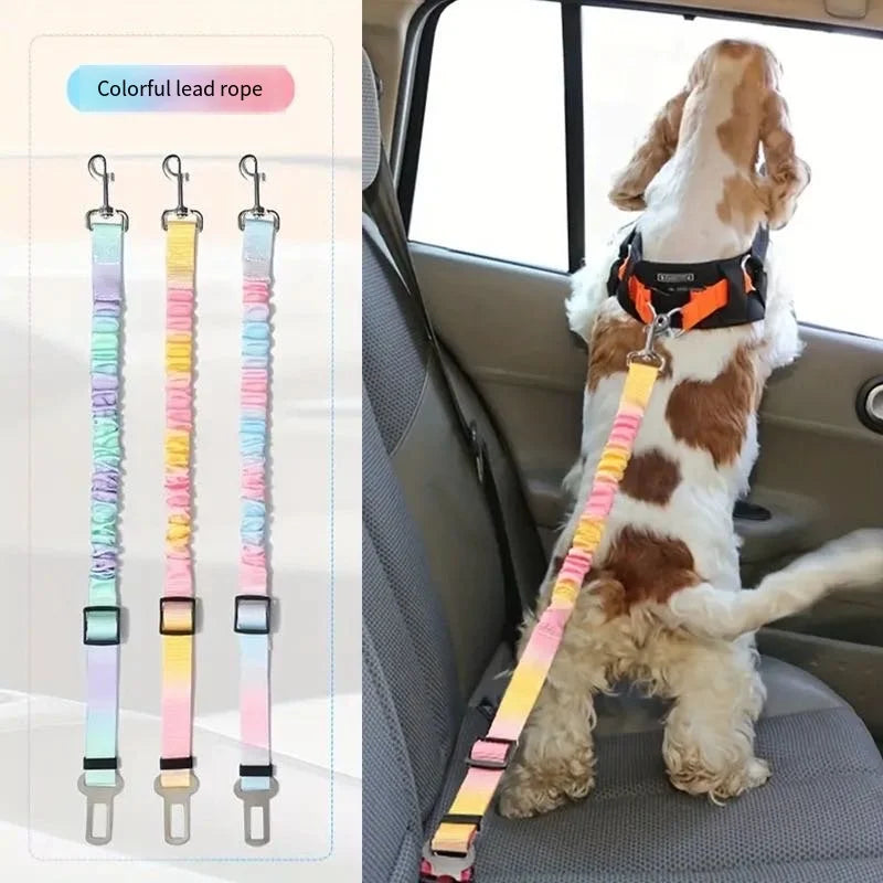 Pet Car Safety Belt for Dogs & Cats – Adjustable Nylon Vehicle Seat Belt for Small & Medium Pets