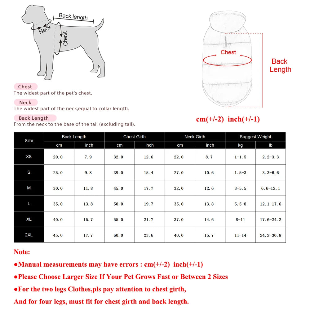 Reversible Winter Pet Coat - Reflective Warm Jacket for Small & Medium Dogs & Cats