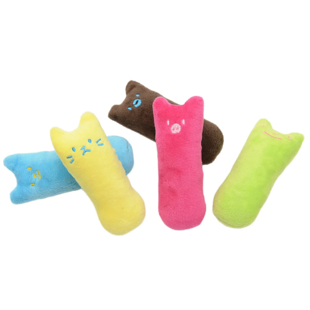 Catnip Cat Pillow Toy - Interactive Bite & Teeth-Grinding Kicker (Random Color)
