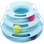 4-Tier Rotating Track Cat Toy - Interactive Rolling Ball Tower for Indoor Cats