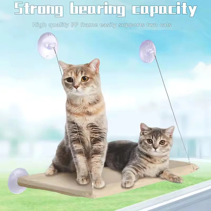 Cat Window Hanging Hammock Bed with Suction Cups | Space-Saving Pet Perch