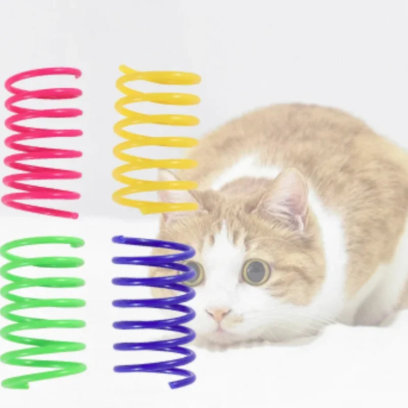 Colorful Plastic Spring Cat Toy | Interactive Jumping Chew Toy for Cats & Kittens