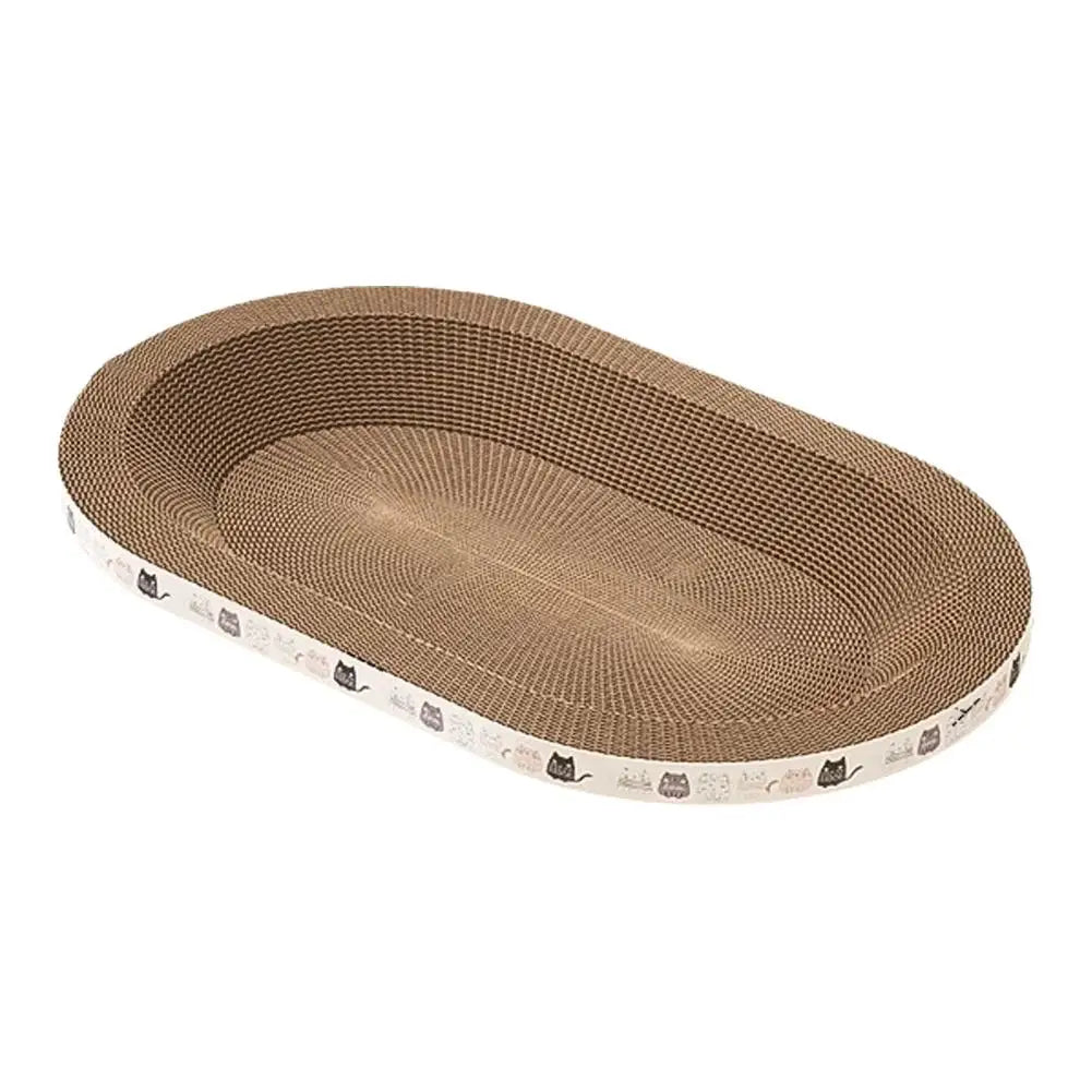 Round Corrugated Cat Scratcher Bed - Wear-Resistant Cardboard Scratching Pad & Nest