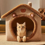 Winter Foldable Pet House Removable Washable Bed Puppy Cave Sofa