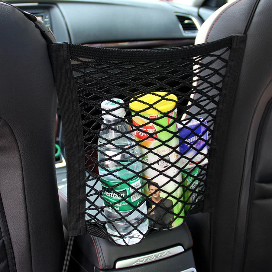 Pet Car Safety Barrier Mesh with Storage Pocket – Dog Back Seat Barrier Guard for Cars & SUVs