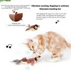 Rechargeable Chirping Flapping Bird Cat Toy – Touch Activated Interactive Plush Toy