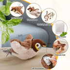 Rechargeable Chirping Flapping Bird Cat Toy – Touch Activated Interactive Plush Toy