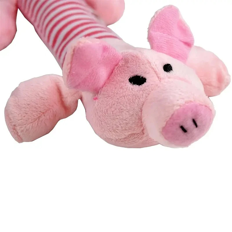 Squeaky Plush Dog Toy | Pig, Duck & Elephant Design Chew Toy for Interactive Play & Training