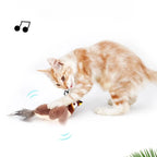 Electric Simulated Bird Cat Toy - Rechargeable Interactive Feather Kitten Toy with Catnip