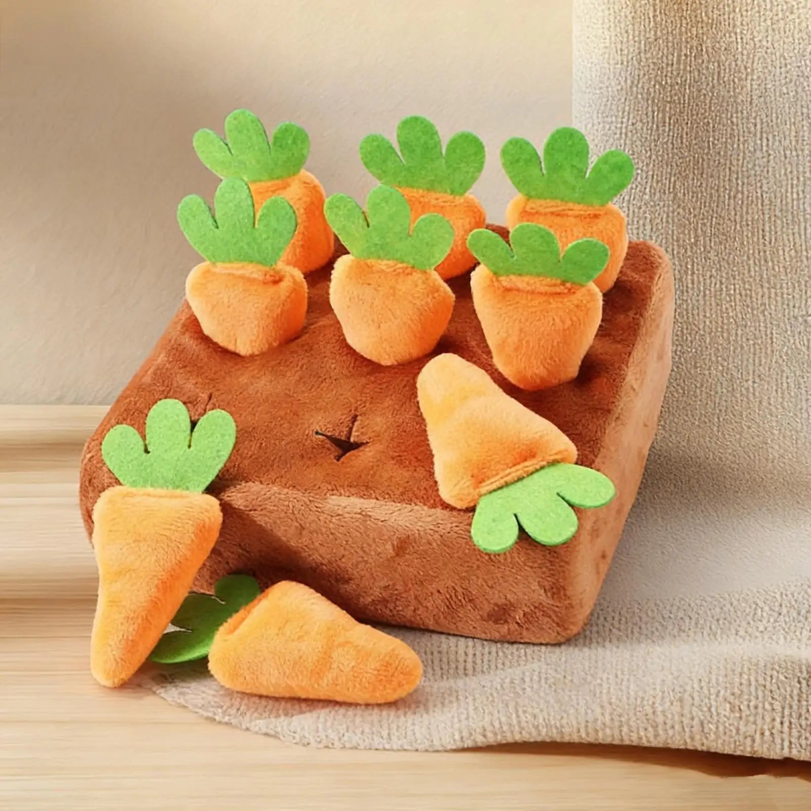 Dog Snuffle Mat - Interactive Slow Feeder Puzzle with Removable Carrots