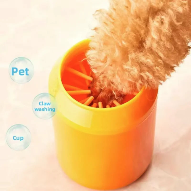 Portable Dog Paw Cleaner with Silicone Brush & Towel Bucket | Pet Foot Washer for Dogs & Cats