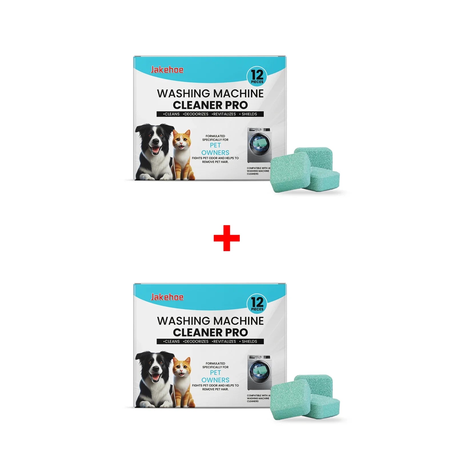 12PCS Washing Machine Cleaning Tablets | Remove Pet Hair, Odors & Deep Clean Laundry Machine